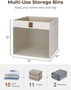 StorageWorks 11x11 Storage Cubes, Closet Storage Bins with Clear Window, Fabric Organizer for Clothes, Collapsible Storage Ba
