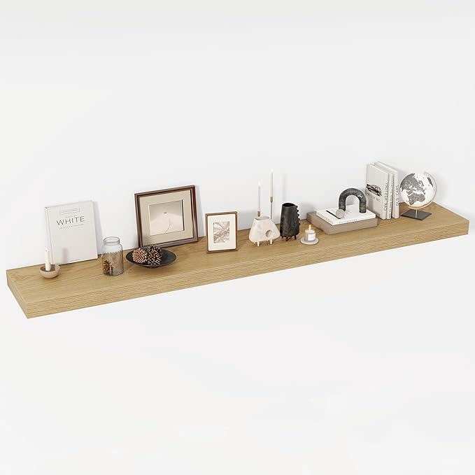 72 Inch Floating Shelves, 12" Deep Floating Shelf Wall Mounted, 72" Wall Shelves, Rustic Deep Bookshelf, Extra Deeper & Thick