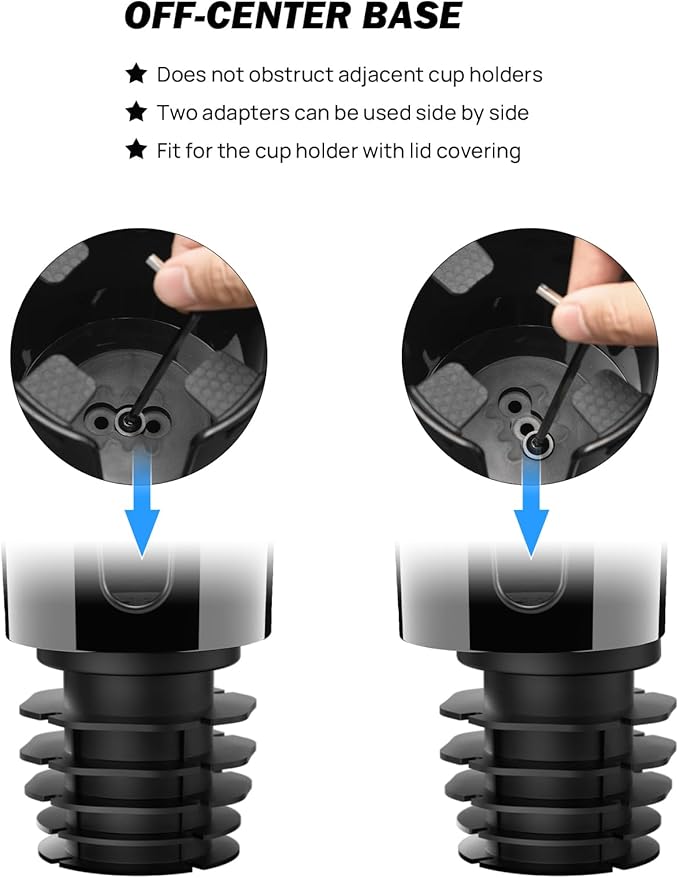 JoyTutus Car Cup Holder Expander, Automotive Cup Attachable Tray with 360° Rotation,Large Cup Holder Adapt Most Regular Cups 
