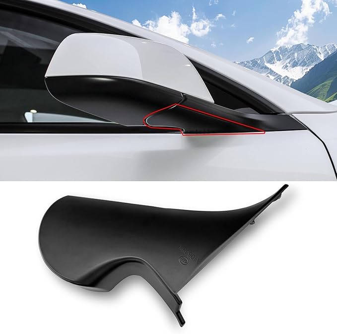 Jaronx Compatible with Tesla Model 3 Mirror Holder Lower Cover 2017-2025, Right Passenger Side Rearview Mirror Bracket Bottom Base Cover Replacement for Tesla Model 3 Accessories 2287.3304-Z