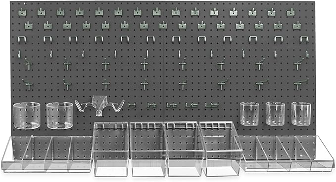Azar Displays 900988-BLK 125-PIECE PEGBOARD ORGANIZER KIT (2-24""X 24"")", Black