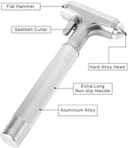 Car Safety Hammer, Fireproof Metal Emergency Escape Hammer with Hard Alloy Head Window Breaker and Seat Belt Cutter, Aluminiu