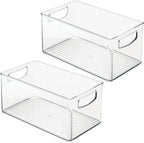 mDesign Plastic Baby Nursery and Food Organizer - Storage Holder Bin with Handles for Closet, Cupboard, Cabinet, Drawers, She