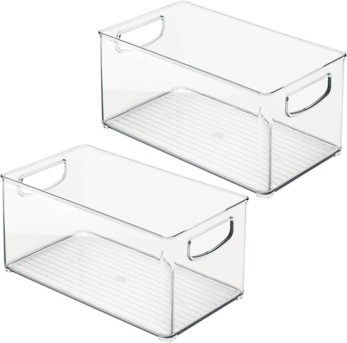 mDesign Plastic Baby Nursery and Food Organizer - Storage Holder Bin with Handles for Closet, Cupboard, Cabinet, Drawers, She