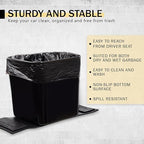 Car Trash Can – Leakproof 1.4 Gallon Compact Garbage Bin with Stability Flap & Anti-Slip Base | Portable Trash Holder for Cars, Trucks, SUVs, Minivans – Includes Trash Bags (Black, Large)