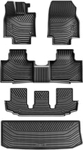 LASFIT Floor Mats&Trunk Mats for Toyota Highlander 8 Seats 2020-2025 2026 (Not for Hybrid), All Weather TPE Floor Liner & Cargo mats for Highlander，Front&Rear 4 Rows mats.