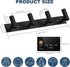 VAEHOLD 2PACK Hat and Coat Wall Mount Rack - 4 Hooks for Robes, Bags, Keys, and Towels - Bathroom Towel Hanger Organizer -Bla
