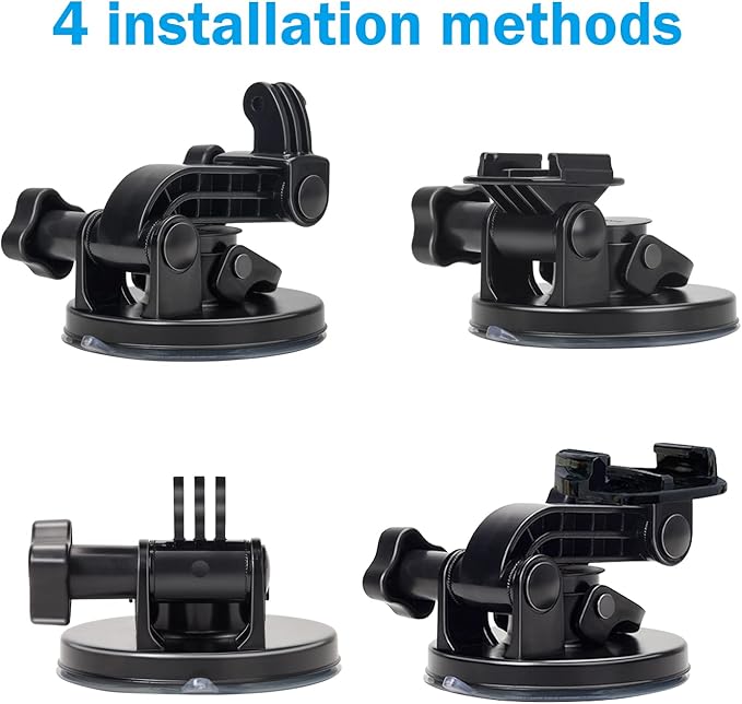 Suptig Suction Cup Mount Compatible for Gopro Hero 13/12/11/10/9/8/7/6/5/4/3/3+/2 Gopro Max2, Hero+, Hero Session, and More Action Cameras Car Windshield and Window Mount