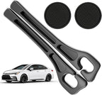 Car Seat Gap Filler Organizer Compatible with Toyota Corolla Accessories Seat Gap Plug Blocker with Storage Slot Non-Slip Car Cup Holder Coaster Black