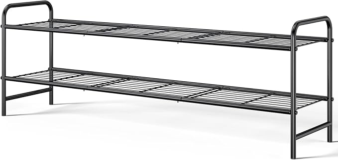 Kitsure Shoe Rack - Stainless Steel Shoe Organizer, Sturdy Shoe Rack for Closet and Front Door Entrance, Free Standing Shoe S