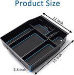 Center Console Organizer Tray for Ford F150 2021 2022 2023 2024 Accessories Interior Secondary Storage Armrest Box Insert Hidden Cubby Drawer (Full Console w/Bucket Seats ONLY) (Blue Trim)