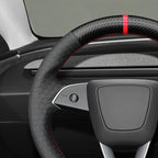 MEWANT DIY Stitching Steering Wheel Cover Wrap for Tesla Model 3 Highland 2023-2025/Model Y 2025 Highland for Tesla Model 3/Model Y Accessories