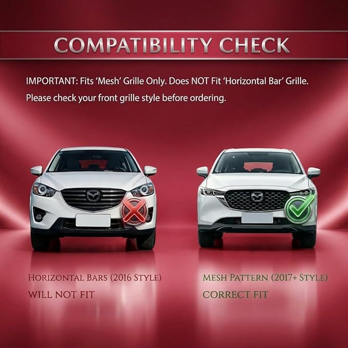 Left Driver Side Mirror Cover Cap Compatible with Mazda CX-5 2017-2023 (2nd Gen KF) | Soul Red Crystal Metallic (Code: 46V) - Deep Metallic Red | Direct Replacement - NOT for 2016.5 Old Body