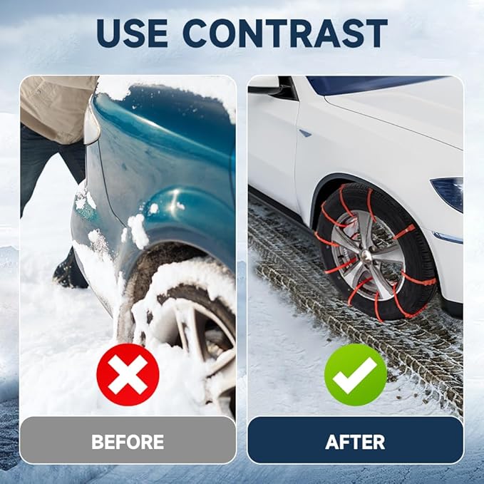 Anti Snow Chains, Snow Tire Chains, Reusable Anti-skid Snow Chains, Portable Pickup Truck and SUV Chains, Winter Tire Wheel C