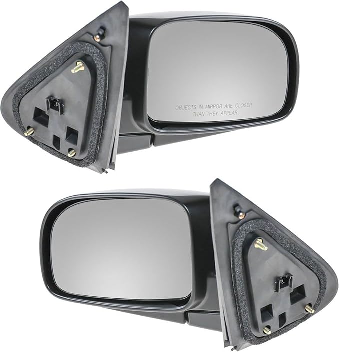 TRQ 2 Piece Driver and Passenger Side Mirror Assembly Set Electric Adjustment Heated No Memory Black Compatible with 2007-201