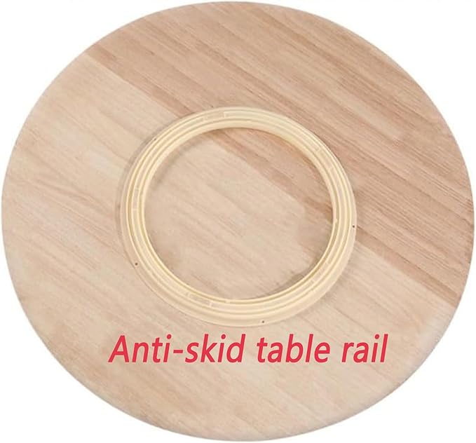Wooden Lazy Susan Large Rotating Food Turntable Circle Tray Round Wood Tabletop Kitchen for Dining Centerpiece Decor Turntabl