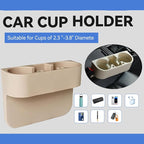Car Cup Holder Cup Holder for Car Seat Cup Holder for Car Multifunctional Portable Console Side Pocket Car Seat Gap Filler Organizer Vehicle Seat Cup Cell Phone Drink Holder Storage Box (Beige)