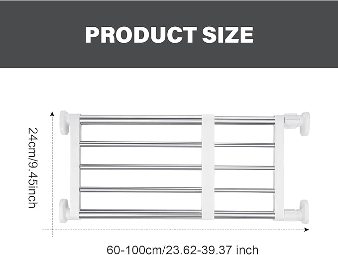 Geetery 4 Pcs Closet Tension Shelf Rod Metal Expandable Shelf Organizer Adjustable Closet Shelves Rack DIY Dividers Separator