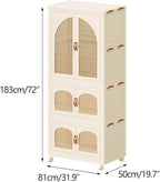 Heavy Duty Clothes Rack - Portable Foldable Wardrobe with Hanging Space on Wheels for Bedroom, Dorm, or Laundry Room Use, 81x