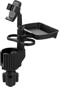 6-in-1 Car Cup Holder Expander with Tray & Phone Mount, Car Food Tray with 360° Rotation Adjustable Base, Car Cup Holder, Ide
