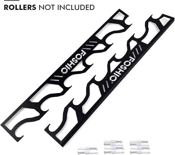 FOSHIO Vinyl Roll Holder, Metal Vinyl Rack with Mounting Hardware Wall Mounted for Pulling 6 Rollers of Vinyl, Transfer Paper Tape, Wallpaper, Window Film, Garage Workshop, Rollers Not Included