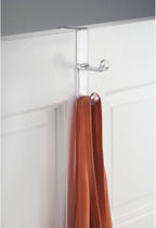 InterDesign Over Door Organizer Hook for Coats, Hats, Robes, Clothes or Towels – Double Hook, Clear, Pack of 3