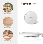 Round Decorative Tray Wood Bathroom Counter Organizer Farmhouse Kitchen Decor Wooden Riser for Soap Dish, Perfume, Candle, Sp
