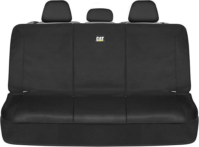 CAT Flexfit™ Black Rear Seat Cover for Car, SUV, & Truck - Durable Canvas Material Back Car Seat Covers 60/40 Split Bench Pro