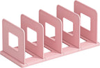 SAYEEC Desk File Sorter Vertical Desktop File Folder Organizer 4 Section Plastic Book Holder Adjustable Shelf Dividers Closet