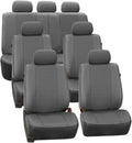 FH Group Three Row Car Seat Covers Deluxe Leatherette with 7 Seater, Airbag Compatible and Rear Split Bench– Universal Fit fo