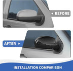 RAZPOY Rearview Mirror Cover Side Mirror Shell Trim Compatible with Chevy Silverado & Suburban & Tahoe & GMC-Yukon & GMC-Sierra & Cadillac Escalade 2007-2013, Carbon Fiber