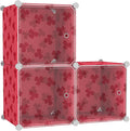 C&AHOME Cube Storage Organizer with Doors, 3-Cube Shelves, DIY Plastic Modular Bookshelf, Closet Clothes Storage Shelving Ide