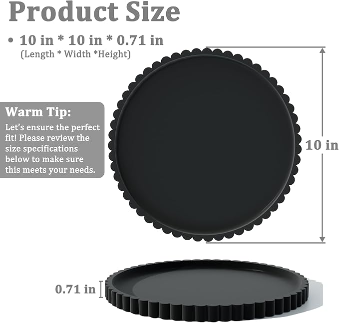HighHerz Silicone Bathroom Countertop and Vanity Tray-10 Inch Round Silicone Bathroom Tray, Modern Bathroom Decor, Coffee Tab