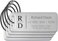 Personalized Luggage Tags for Suitcases 4 Pack - Stainless Steel Custom Luggage Tags for Backpacks & Bags, Sturdy, Waterproof