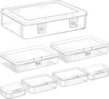 7 Pack Mixed Sizes Rectangular Mini Plastic Containers Clear Plastic Storage Boxes with Hinged Lids Empty Beads Organizers fo