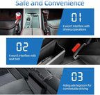 Leather Car Seat Gap Organizer, 2 Pack Adjustable Car Seat Storage Box, Car Gap Bag for Phones, Glasses, Keys, Cards(Black Driver's Passenger)