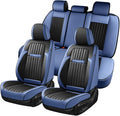 Coverado Car Seat Covers Full Set, Nappa Leather Seat Covers for Cars, Car Seat Cushion Car Seat Protector, Front and Back Se