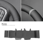 MEWANT Steering Wheel Covers for Ford F-150 2021-2023 / F-150 Lightning 2022-2023 Hand-Stitched F150 Steering Wheel Wrap