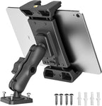 OHLPRO Car Tablet Holder - Heavy Duty Drill Base, Tablet Mount for Truck Compatible with iPad Samsung Tab 5"-13" Tablets and Phones, iPad Stand for Wall/Business/Vehicle/Desktop, etc.-4-inch Arm