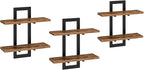 HOOBRO Floating Shelves, 15 Inch Wall Shelf Set of 3, Wall Mounted Storage Shelves 2-Tier, Hanging Bathroom Shelves, for Livi