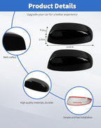 Rearview Mirror Half Caps Covers Compatible with 2007-2014 Chevy Silverado GMC Sierra Avalanche Tahoe Suburban Yukon Escalade ESV Left Right Side View Upper Mirror Cover Caps, Black