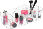 iDesign Clarity Cosmetic Organizer Tote for Vanity Cabinet to Hold Makeup, Beauty Products - Clear 14.5" x 7" x 5.75" (Pack o