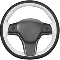 MEWANT Hand Stitched Real Leather Steering Wheel Cover for Tesla Model 3 2017-2023 / Model Y 2020-2023 for Tesla Model 3/Y Accessories(3D Style)