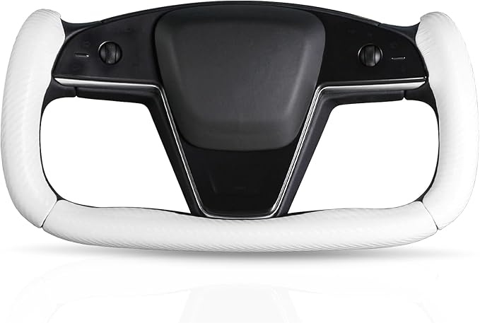 Steering Wheel Cover for Tesla Yoke Steering Wheel Cover Customzied for Tesla Model S 2021-Present/Model X 2021-Present Accessories,Anti-Slip,Comfortable Grip,Breathable,Matte White