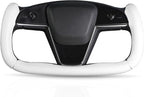 Steering Wheel Cover for Tesla Yoke Steering Wheel Cover Customzied for Tesla Model S 2021-Present/Model X 2021-Present Accessories,Anti-Slip,Comfortable Grip,Breathable,Matte White