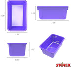 Storex Small Cubby Bins – Plastic Storage Containers for Classroom, 12.2 x 7.8 x 5.1 inches, Purple, 5-Pack (62419U05C)