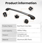 Lockbale 300lbs Roof Rack Cross Bars Fit for Volkswagen VW Atlas 2017-2026 (Not for Atlas Cross Sport), Heavy Duty Aluminum Roof Rails Crossbars Rooftop Cargo Bars Luggage Bike Kayak Racks