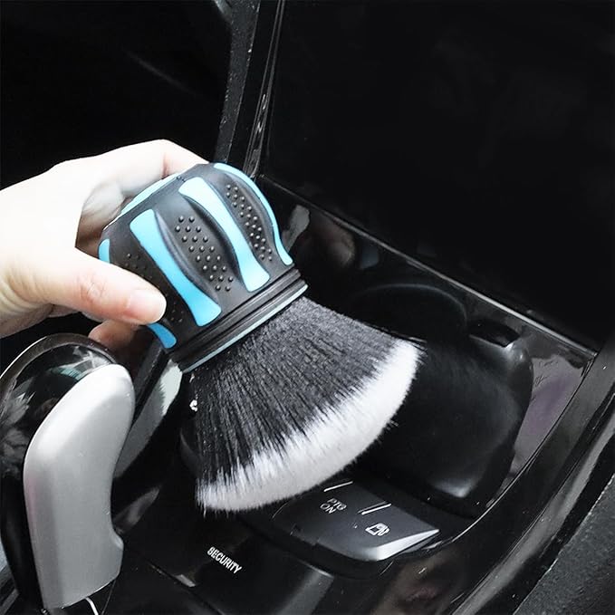 AUCELI Car Detailing Brush, Ultra Soft Auto Interior Dusting Brush with Storage Rack, Car XL Synthetic Brush Cleaning Tool, U
