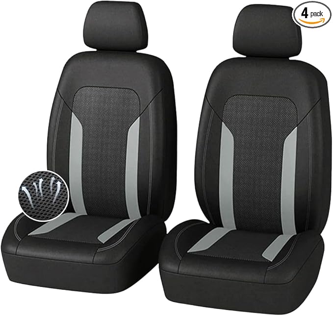 4PCS Cooling Car Seat Covers,Breathable Front Seat Covers with Mesh Construction and Foam Padding,Car Seat Protector to Reduc