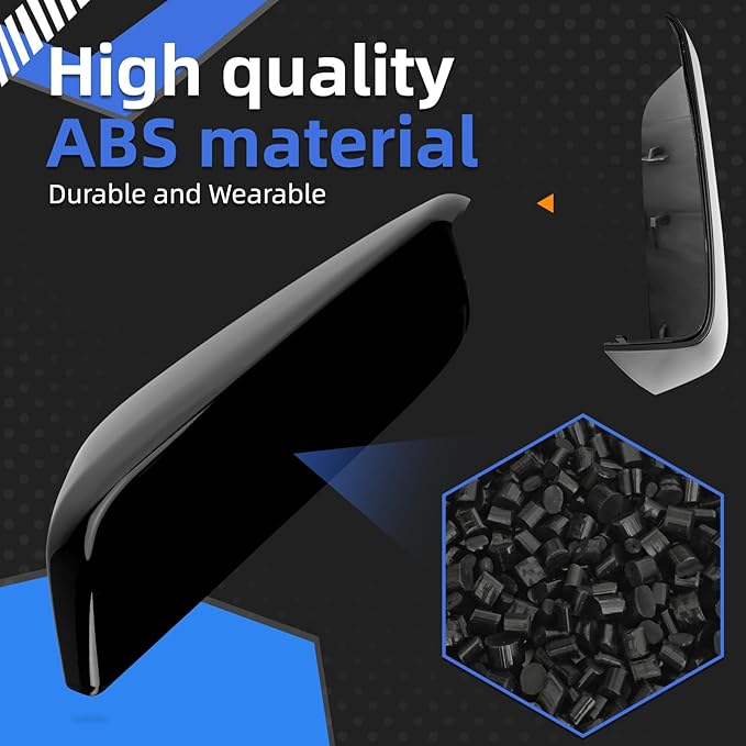 Driver Side Mirror Cover Replacement for Chevrolet Chevy Malibu 2016 2017 2018 2019 2020 2021 2022 2023 2024 2025 - Left Side Mirror Covers, Rear View Mirror Cap Accessories Black